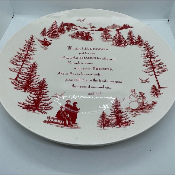 Christmas ~The Friendship Plate by Hallmark Vintage 12.5" wide - Picture 10 of 10